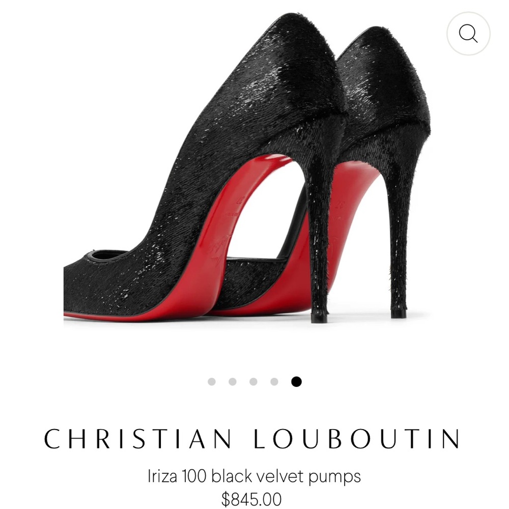 Christian Louboutin Iriza Black Vel Papillon Half d'Orsay Pump size 37 - Picture 3 of 17